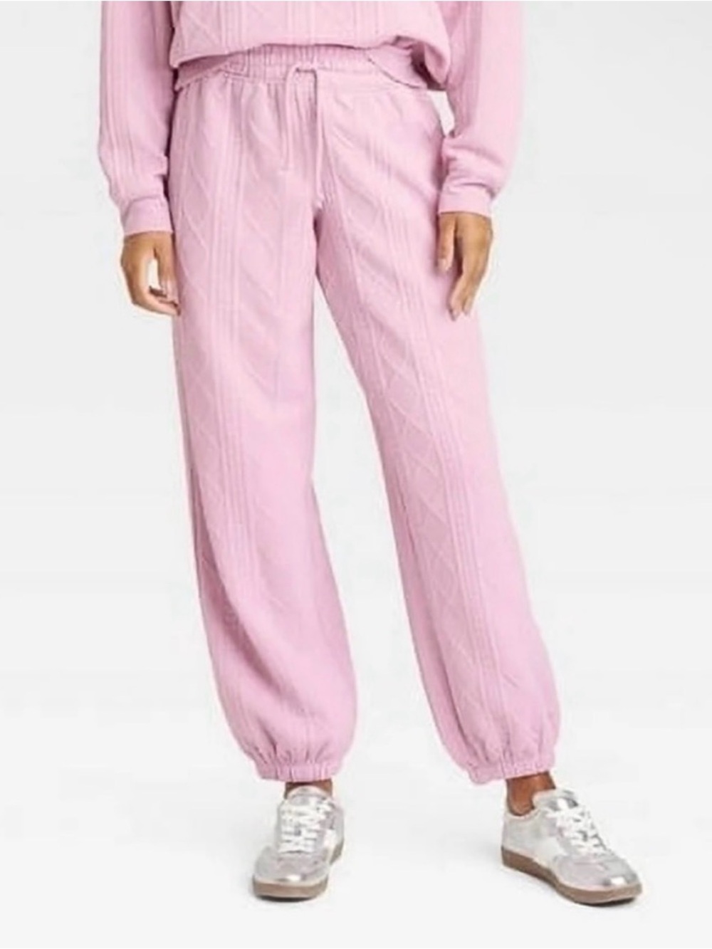 Grayson Thread Women's Fleece Pink Knit Jogger Pants Size M